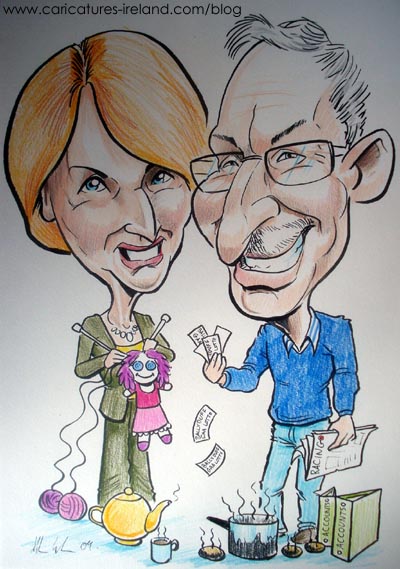 Here 39s a caricature I recently completed for a 30th wedding anniversary