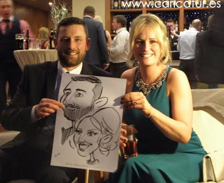 Couple with wedding caricature by Allan Cavanagh