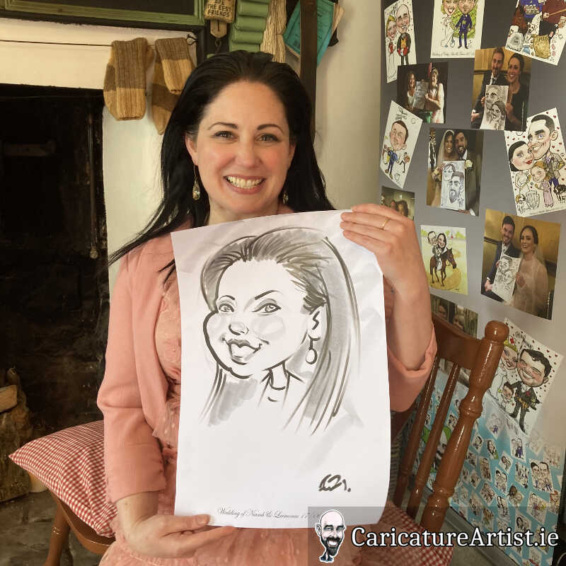 caricature artist mayo wedding reception 1