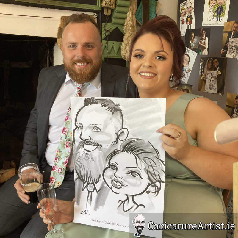 caricature artist mayo wedding reception 10