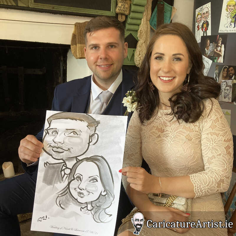 caricature artist mayo wedding reception 11
