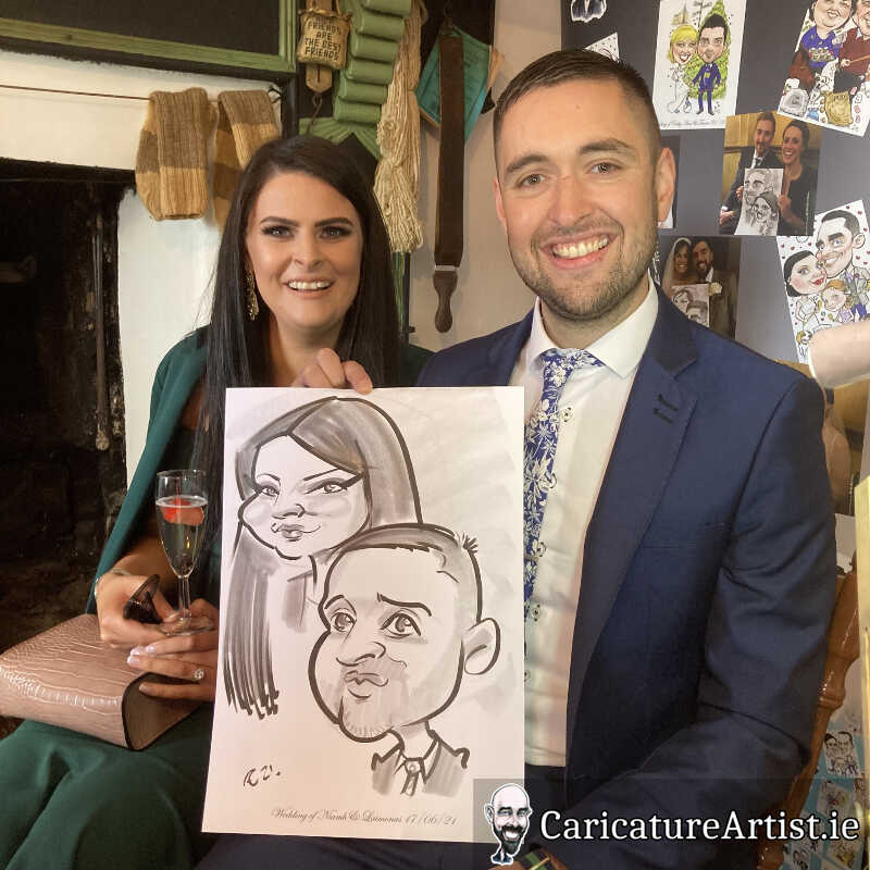 caricature artist mayo wedding reception 3