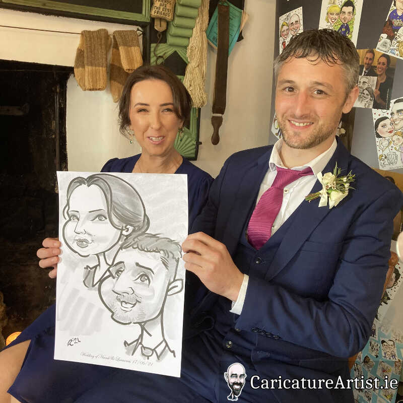 caricature artist mayo wedding reception 7