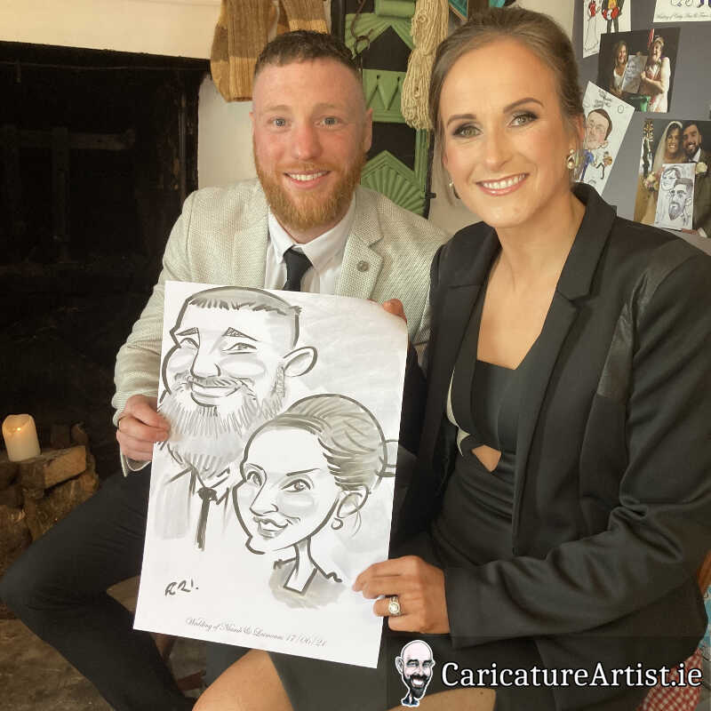 caricature artist mayo wedding reception 9