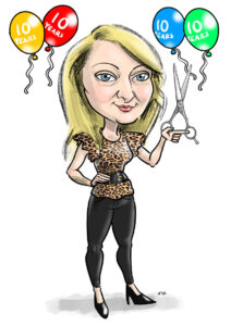 hairdresser gift present caricature from photos ireland