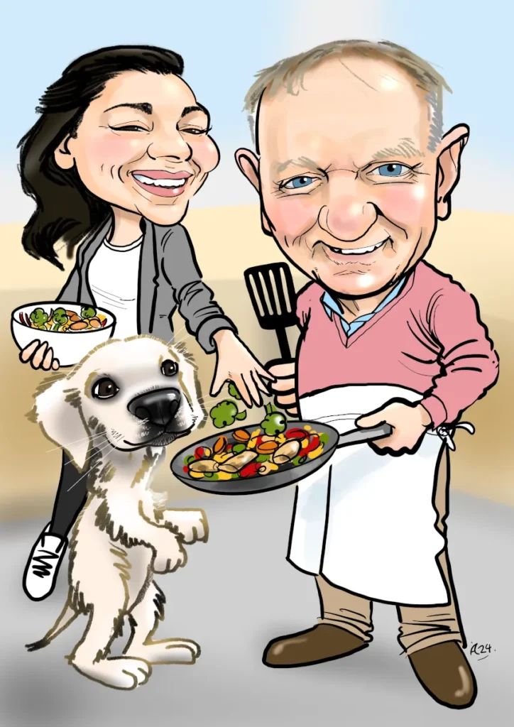 GIFT CARICATURE MAN WITH DOG