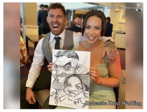 Redcastle Hotel Wedding Entertainment Live Caricatures by Allan Cavanagh