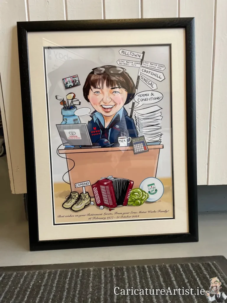 framed caricature art ireland