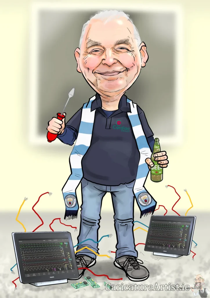 Medical Engineer Gift Caricature by Allan Cavanagh