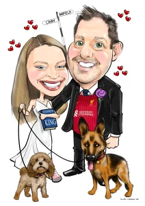 Signing Boards for Weddings Ireland Caricature with pets