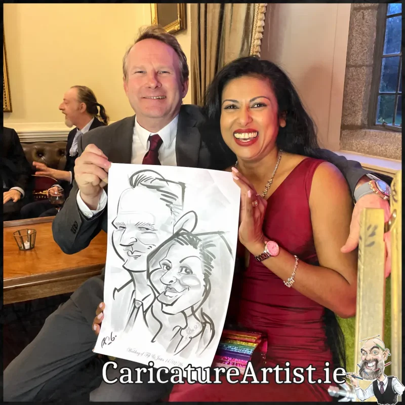 Waterford Castle Wedding Photos Caricatures by Allan Cavanagh (1)
