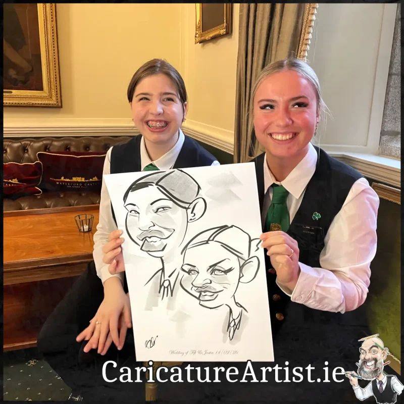 Waterford Castle Wedding Photos Caricatures by Allan Cavanagh (6)