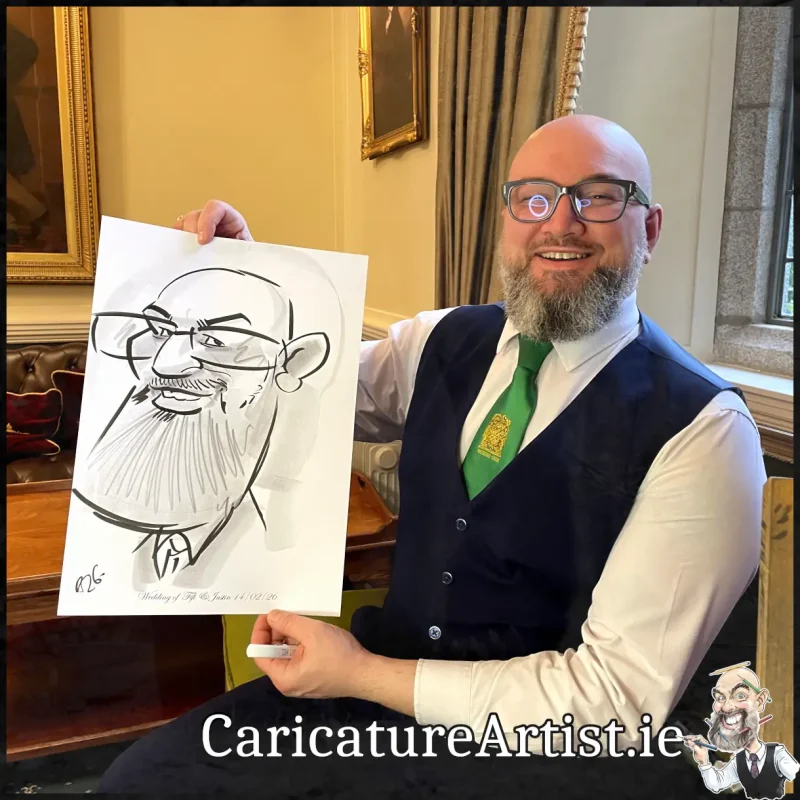 Waterford Castle Wedding Photos Caricatures by Allan Cavanagh (7)