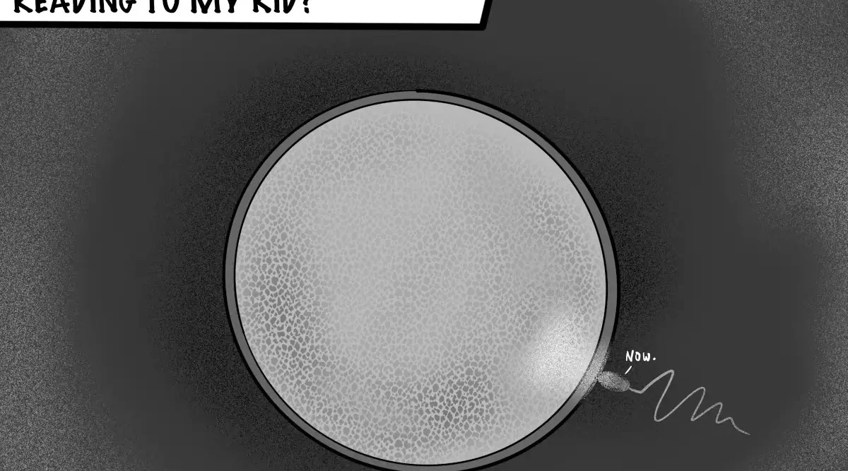 Single panel cartoon with the panel panel asking When is a good time to start reading to my kid? Cartoon shows a sperm about to enter an egg. The sperm states simply, "now".