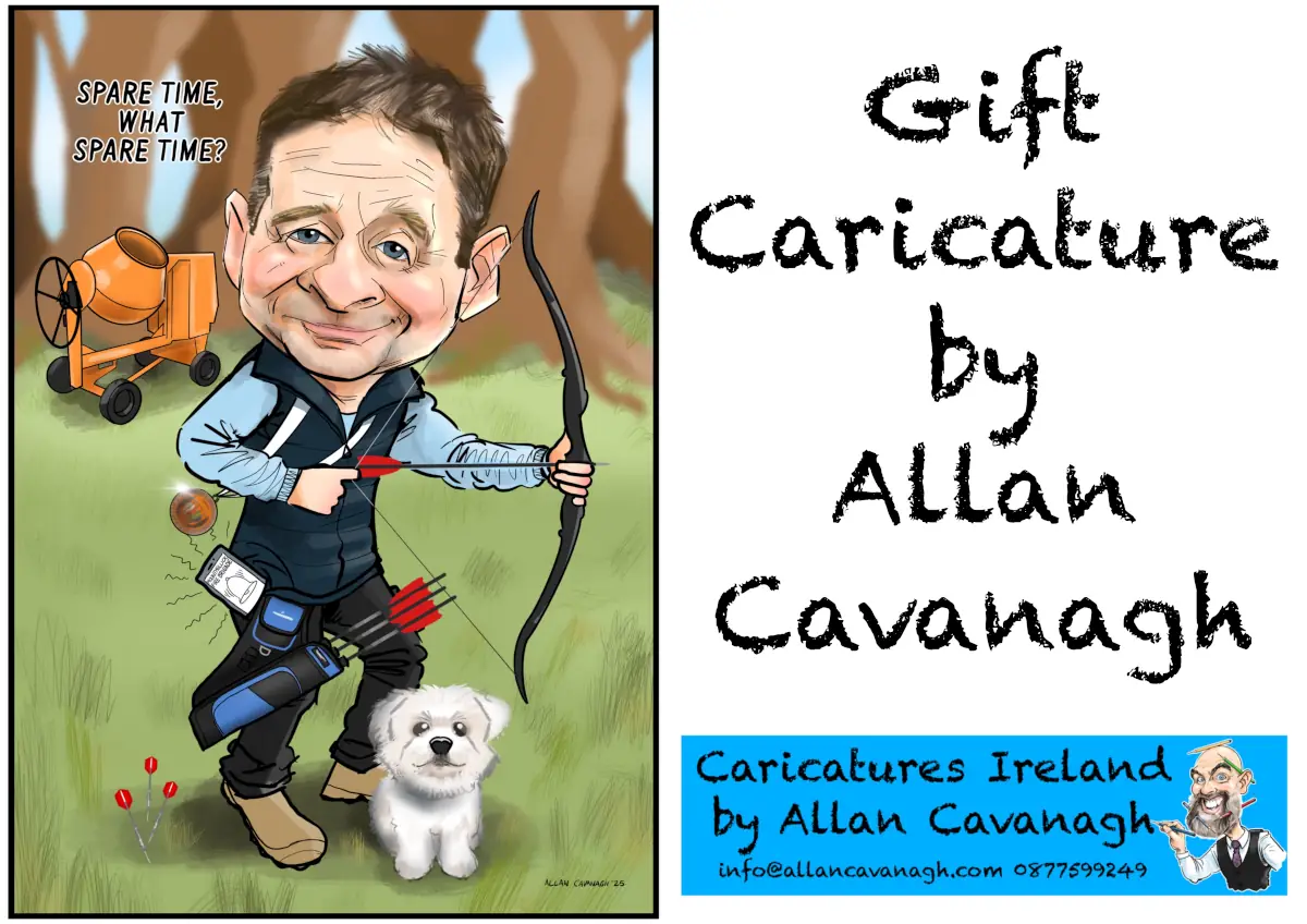 Archery Gifts Ireland Caricature of an Archer in Woods