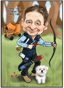 Archery Gifts Ireland Caricature of an Archer in Woods2