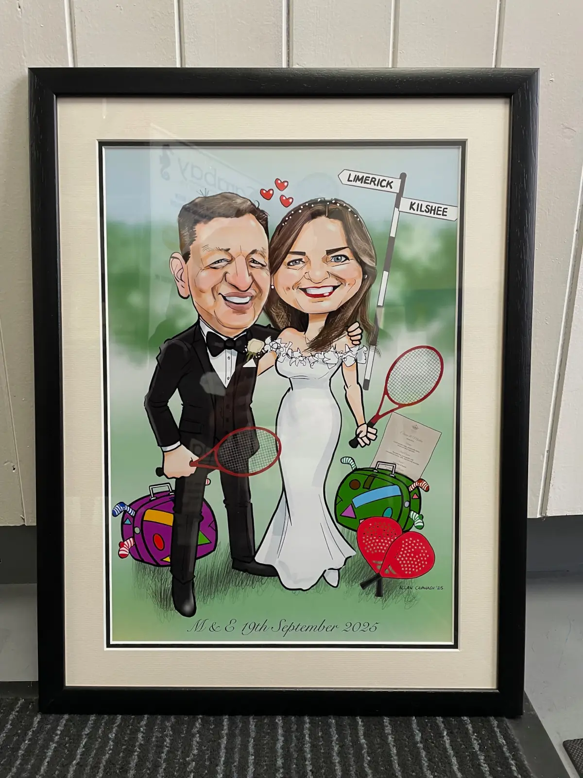 Newlyweds Gift Caricature Framed Art Gifts Ireland