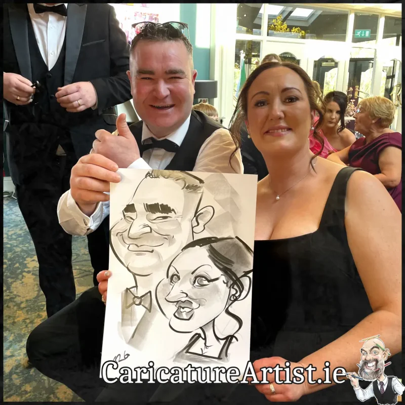 Limerick Wedding Entertainment Live Caricatures by Allan Cavanagh in Fitzgeralds Woodlands House Hotel Adare (11)