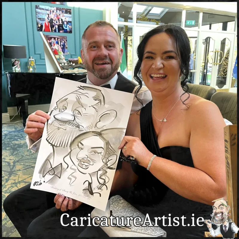 Limerick Wedding Entertainment Live Caricatures by Allan Cavanagh in Fitzgeralds Woodlands House Hotel Adare (14)