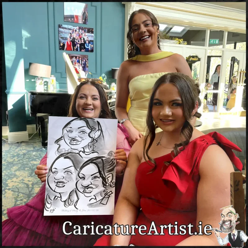 Limerick Wedding Entertainment Live Caricatures by Allan Cavanagh in Fitzgeralds Woodlands House Hotel Adare (15)