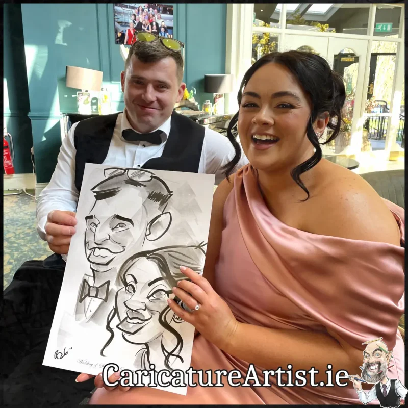 Limerick Wedding Entertainment Live Caricatures by Allan Cavanagh in Fitzgeralds Woodlands House Hotel Adare (16)