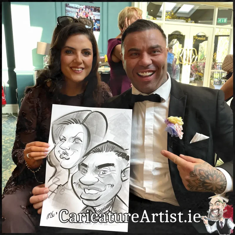 Limerick Wedding Entertainment Live Caricatures by Allan Cavanagh in Fitzgeralds Woodlands House Hotel Adare (2)