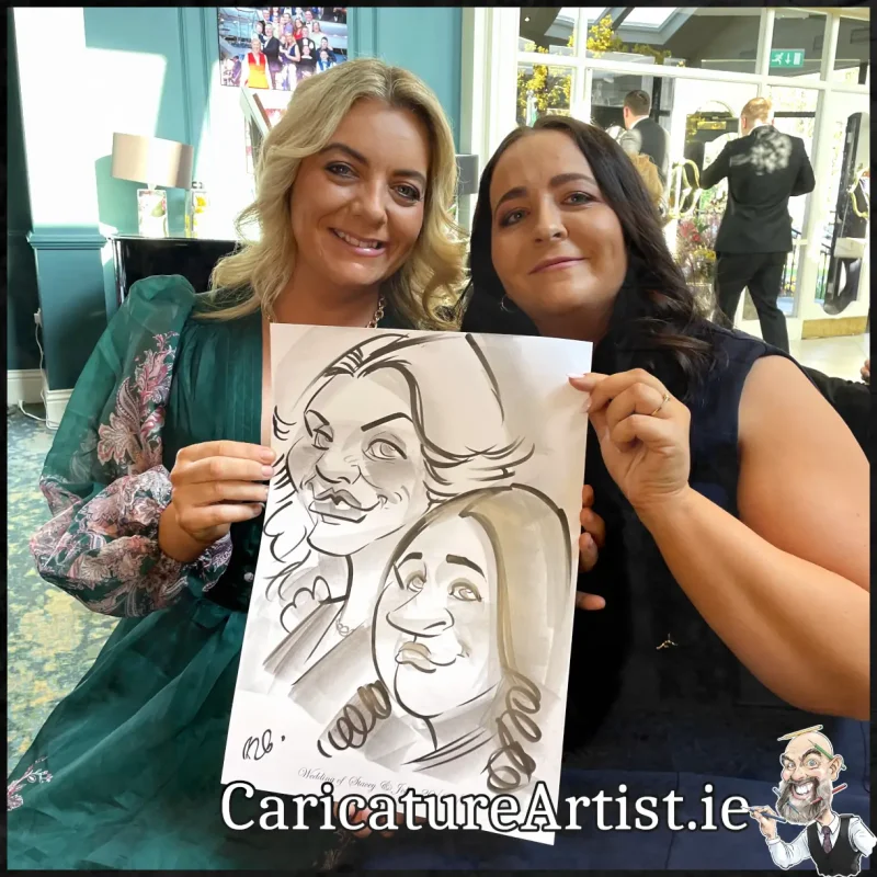 Limerick Wedding Entertainment Live Caricatures by Allan Cavanagh in Fitzgeralds Woodlands House Hotel Adare (3)