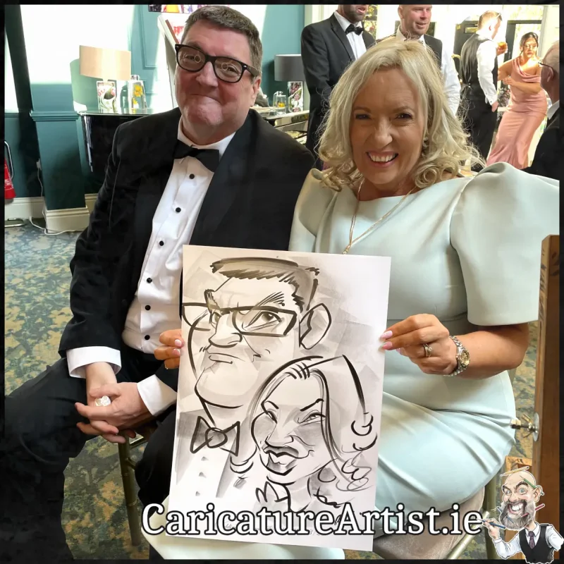 Limerick Wedding Entertainment Live Caricatures by Allan Cavanagh in Fitzgeralds Woodlands House Hotel Adare (4)