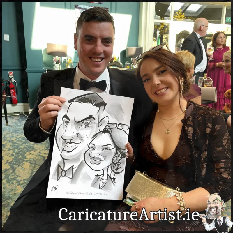 Limerick Wedding Entertainment Live Caricatures by Allan Cavanagh in Fitzgeralds Woodlands House Hotel Adare (6)