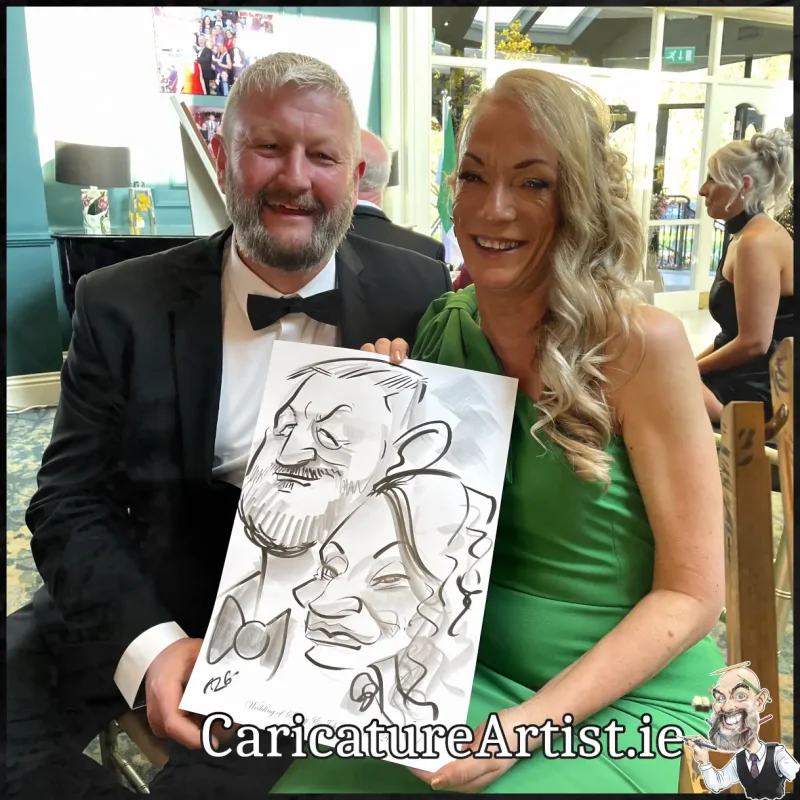 Limerick Wedding Entertainment Live Caricatures by Allan Cavanagh in Fitzgeralds Woodlands House Hotel Adare (7)