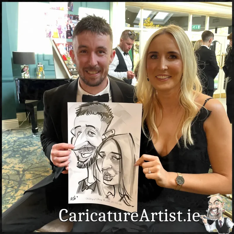 Limerick Wedding Entertainment Live Caricatures by Allan Cavanagh in Fitzgeralds Woodlands House Hotel Adare (8)