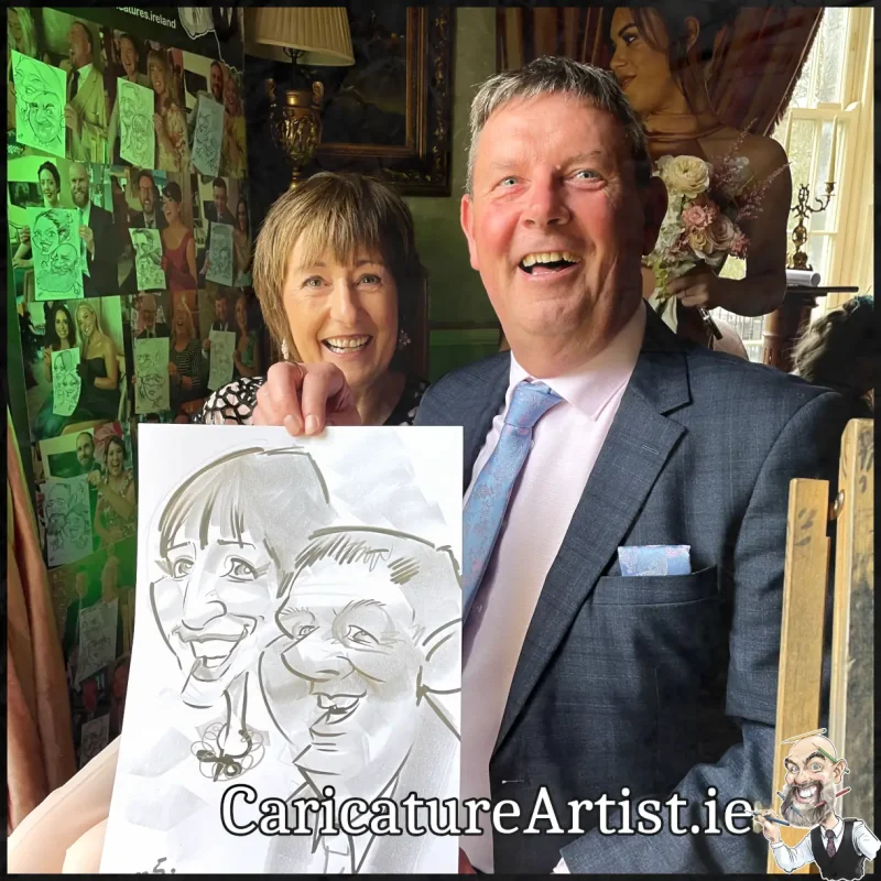 Tankardstown House Wedding Entertainment Live Caricatures Drinks Reception by Allan Cavanagh (10)