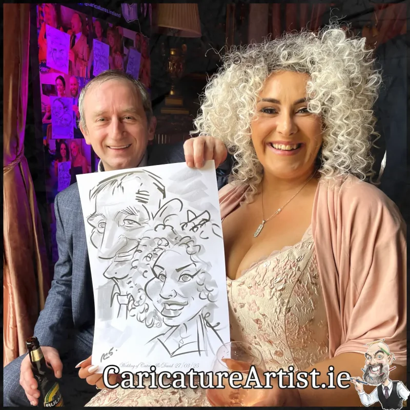 Tankardstown House Wedding Entertainment Live Caricatures Drinks Reception by Allan Cavanagh (11)