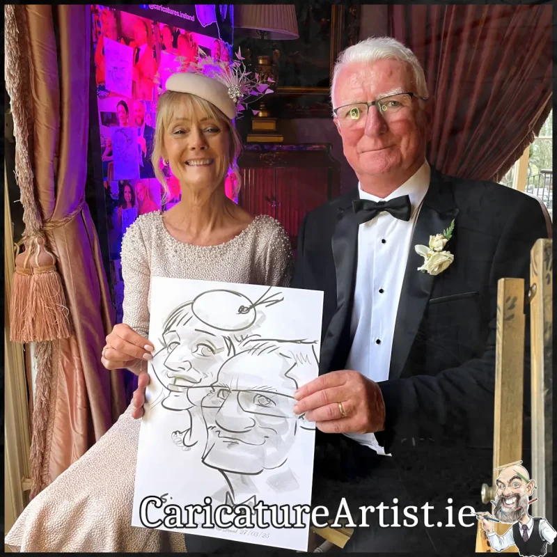 Tankardstown House Wedding Entertainment Live Caricatures Drinks Reception by Allan Cavanagh (14)