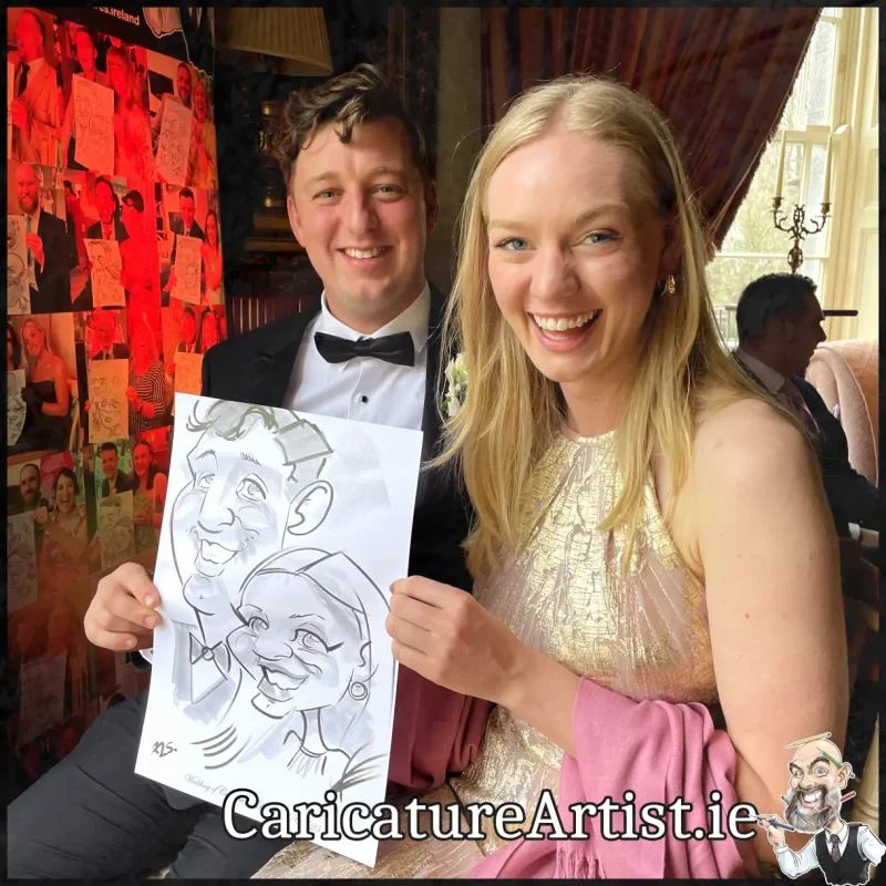 Tankardstown House Wedding Entertainment Live Caricatures Drinks Reception by Allan Cavanagh (2)