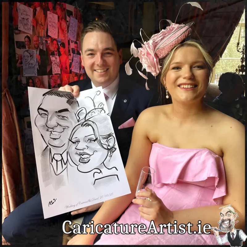 Tankardstown House Wedding Entertainment Live Caricatures Drinks Reception by Allan Cavanagh (3)