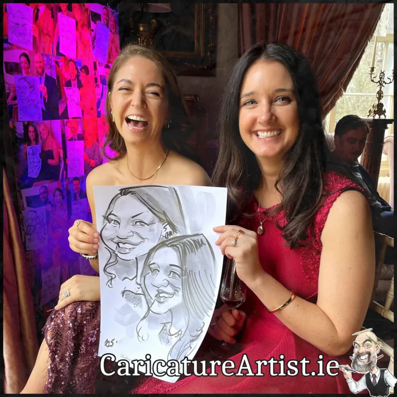 Tankardstown House Wedding Entertainment Live Caricatures Drinks Reception by Allan Cavanagh (4)