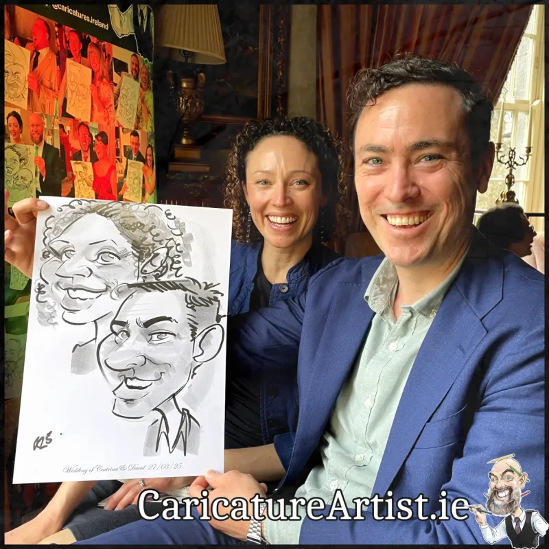 Tankardstown House Wedding Entertainment Live Caricatures Drinks Reception by Allan Cavanagh (5)