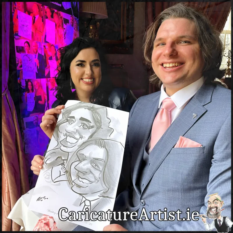 Tankardstown House Wedding Entertainment Live Caricatures Drinks Reception by Allan Cavanagh (6)