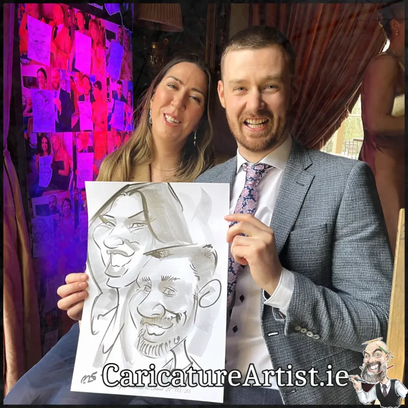 Tankardstown House Wedding Entertainment Live Caricatures Drinks Reception by Allan Cavanagh (8)