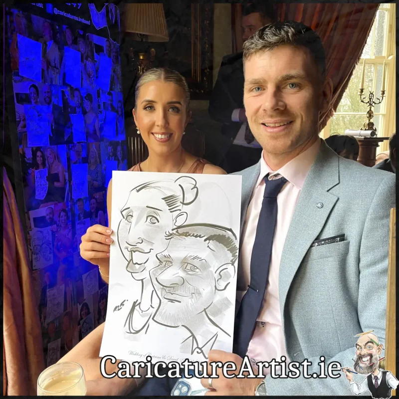 Tankardstown House Wedding Entertainment Live Caricatures Drinks Reception by Allan Cavanagh (9)