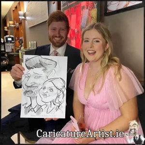 Wedding Ideas Galway Live Caricatures in Clayton Hotel by Allan Cavanagh (14)