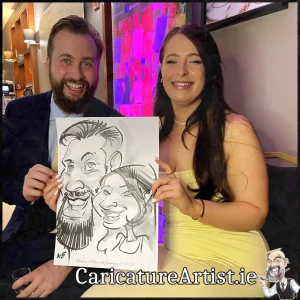 Wedding Ideas Galway Live Caricatures in Clayton Hotel by Allan Cavanagh (15)