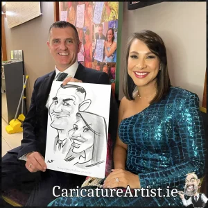 Wedding Ideas Galway Live Caricatures in Clayton Hotel by Allan Cavanagh (6)