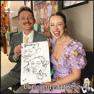 Wedding Ideas Galway Live Caricatures in Clayton Hotel by Allan Cavanagh (8)