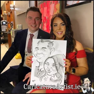 Wedding Ideas Galway Live Caricatures in Clayton Hotel by Allan Cavanagh (9)