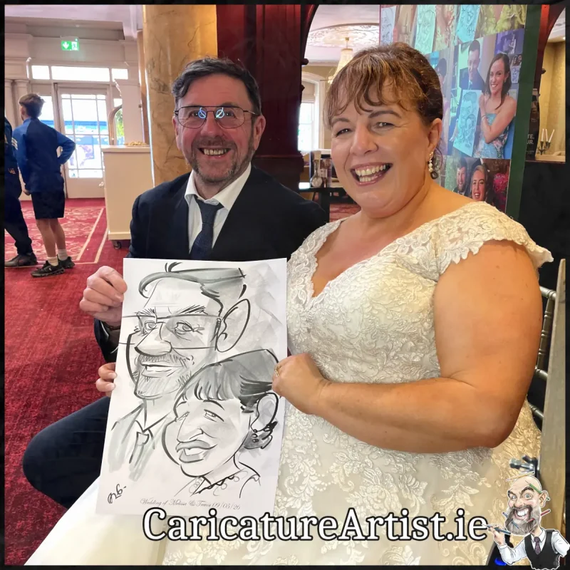 Tullamore Wedding Entertainment Drawings of Wedding Guests by Caricature Artist Allan Cavanagh (1)