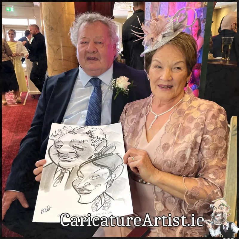 Tullamore Wedding Entertainment Drawings of Wedding Guests by Caricature Artist Allan Cavanagh (10)