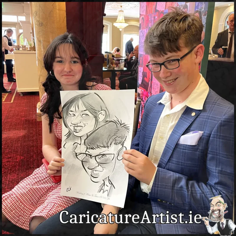 Tullamore Wedding Entertainment Drawings of Wedding Guests by Caricature Artist Allan Cavanagh (2)