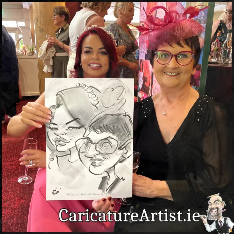 Tullamore Wedding Entertainment Drawings of Wedding Guests by Caricature Artist Allan Cavanagh (4)